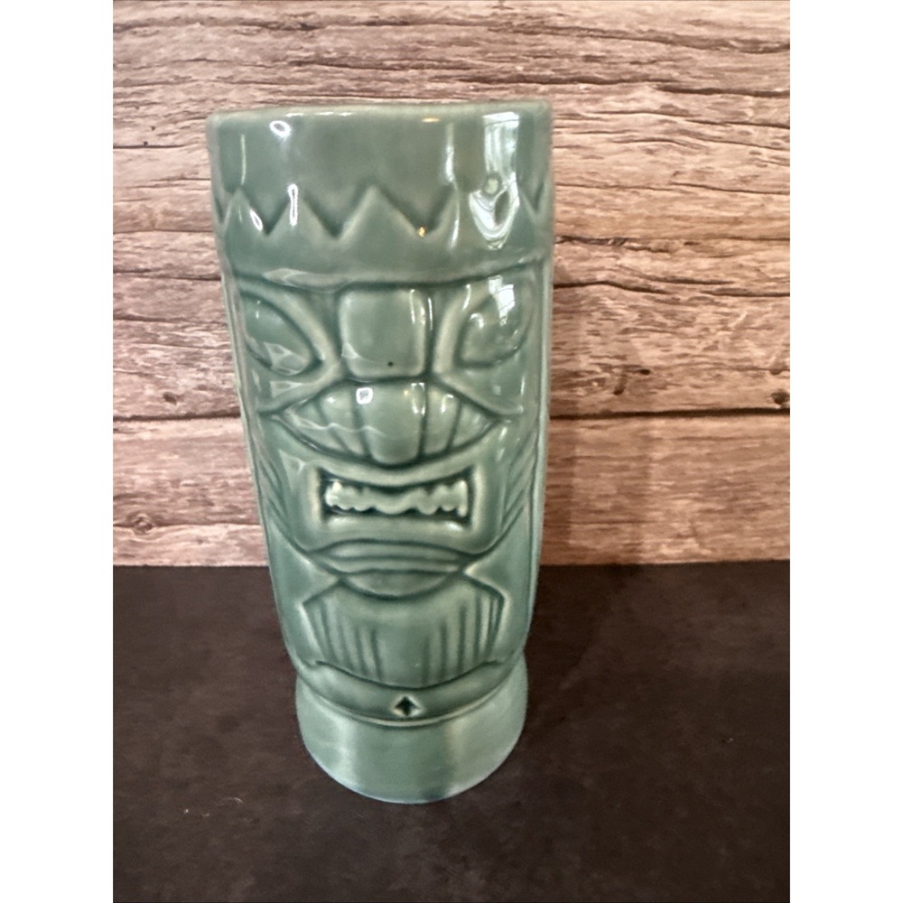 Vintage Blue/Green Tiki Mug 6.5" Tall Made In China DW113, Cocktail Barware - Picture 3 of 6